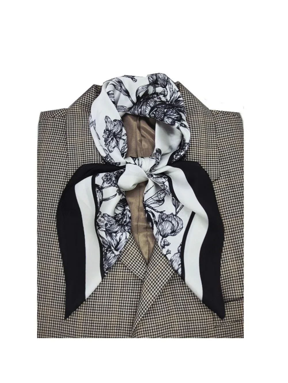 ✨✨Elegant Bandana Square Scarf Silky Satin Soft BLACK WHITE Neck Scarfs Headwrap